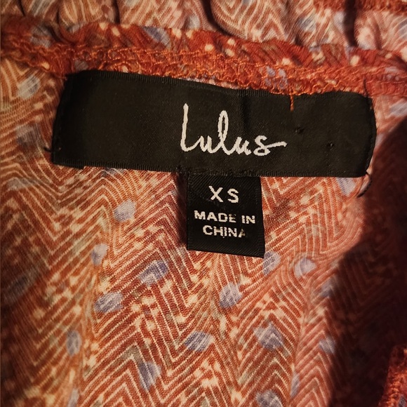 Lulus Admire You Orange Floral Print Ruffled Long Sleeve Mini Dress Size XS - Picture 8 of 9